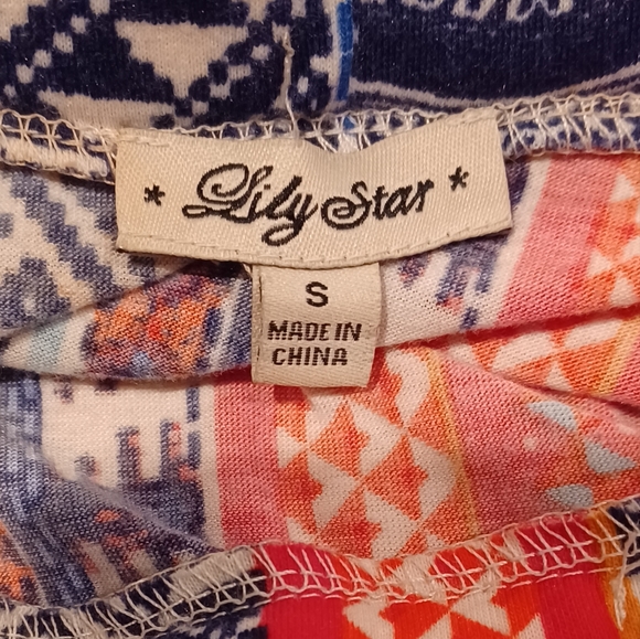 LILY STAR SKIRT SIZE S MULTICOLOR TRIBAL PRINT PULL-ON ELASTIC BAND MAXI SKIRT - Picture 3 of 5